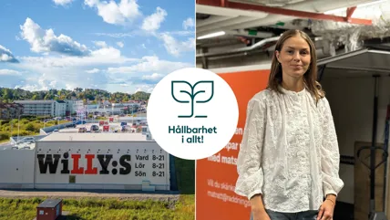 Isabelle Ruscic och utsidan av en Willys-butik