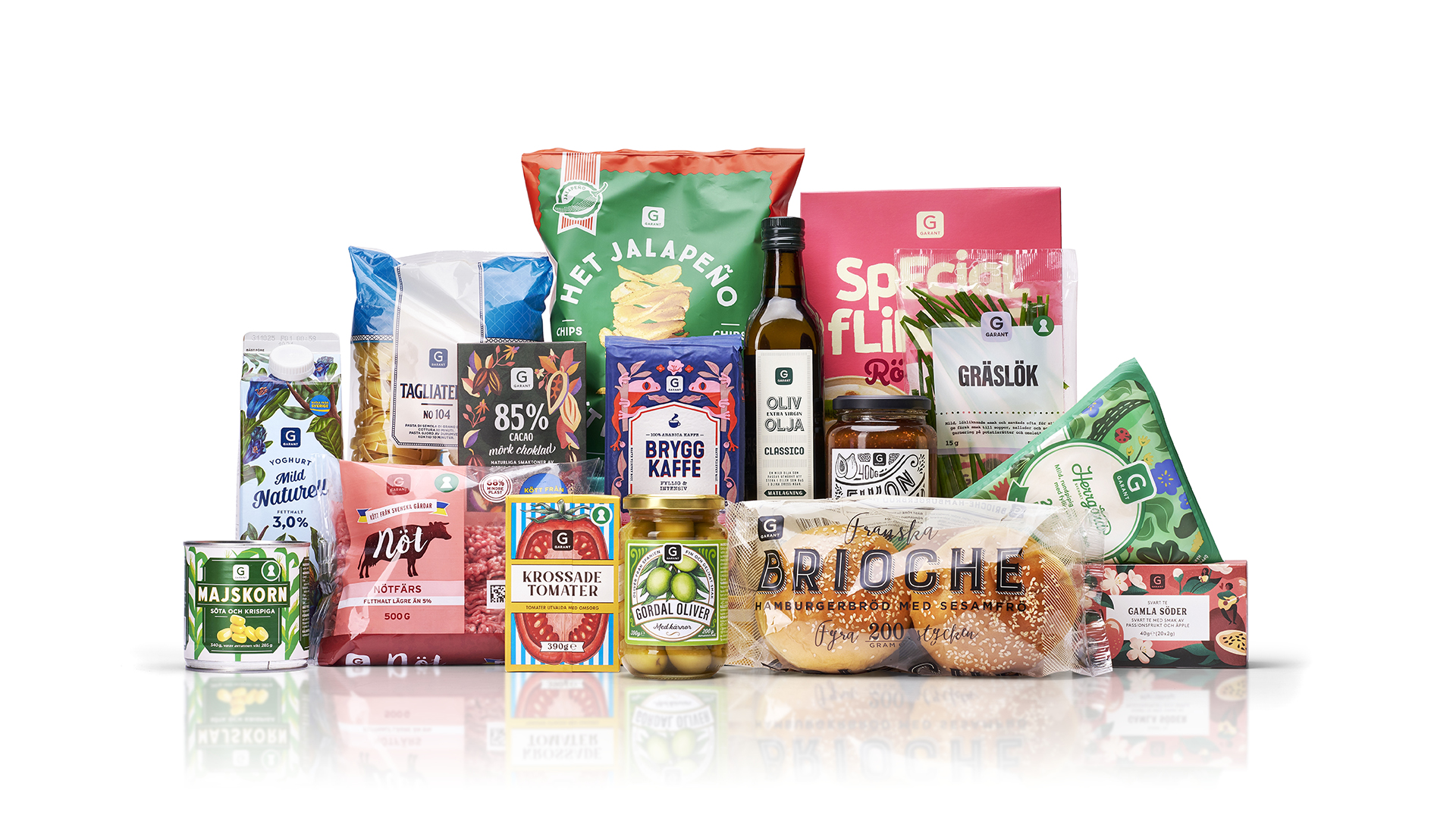 Samlingsbild på varor från Garant