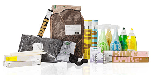 Samlingsbild på varor från Fixa